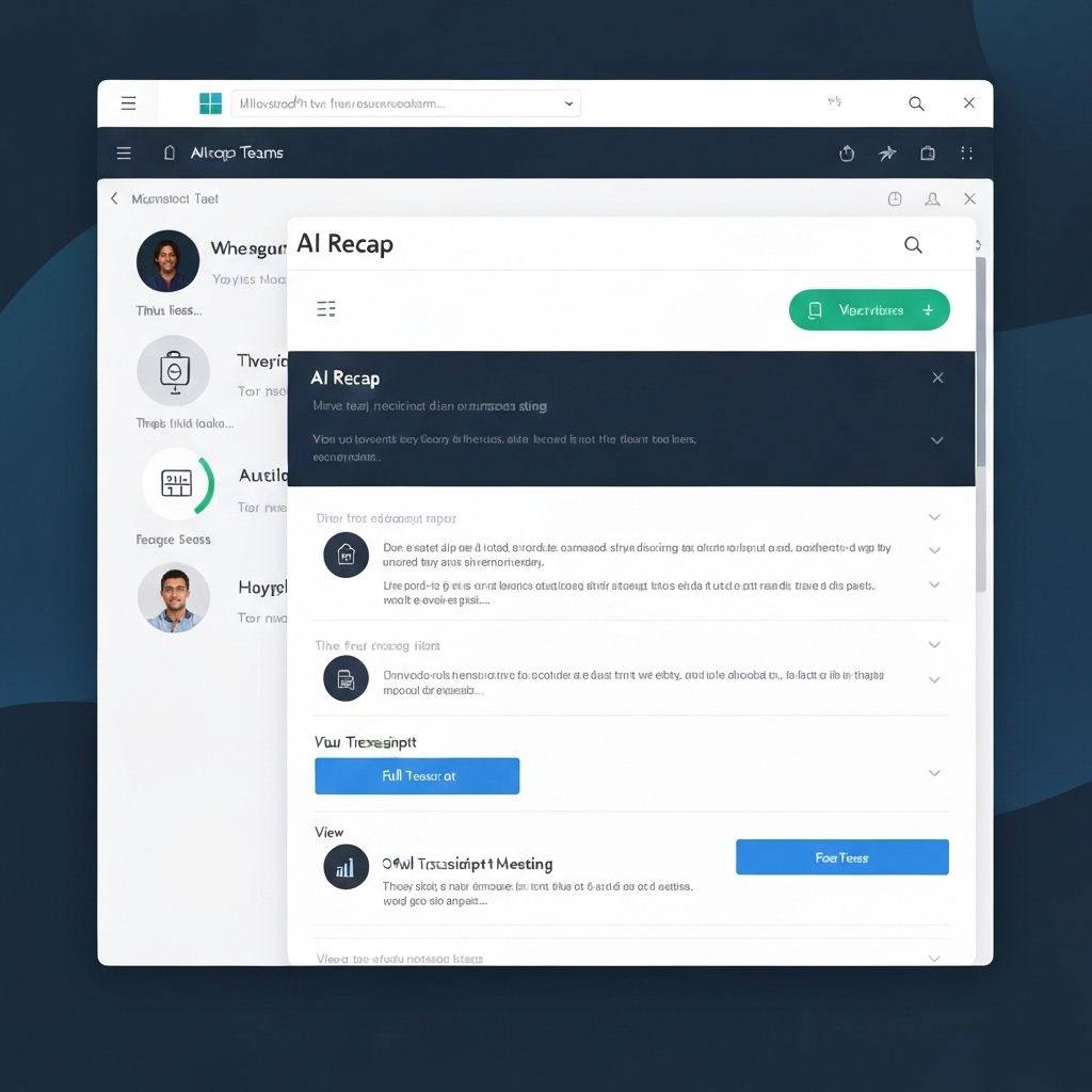 MeetIntel Teams sidebar showing AI recap interface